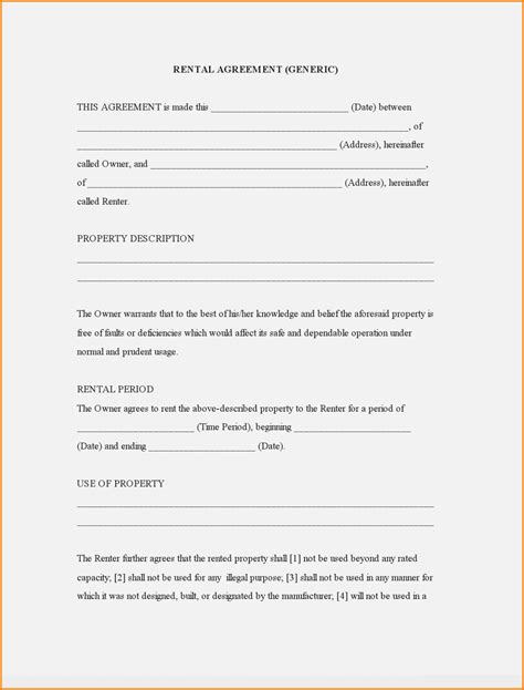 fillable rental agreement